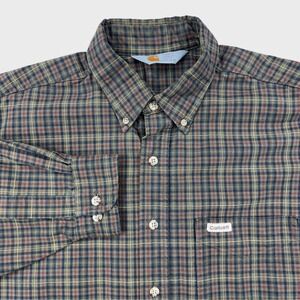 Vintage Carhartt Men's 2XL XXL Button Plaid Thick Work Shirt Camping Bushcraft